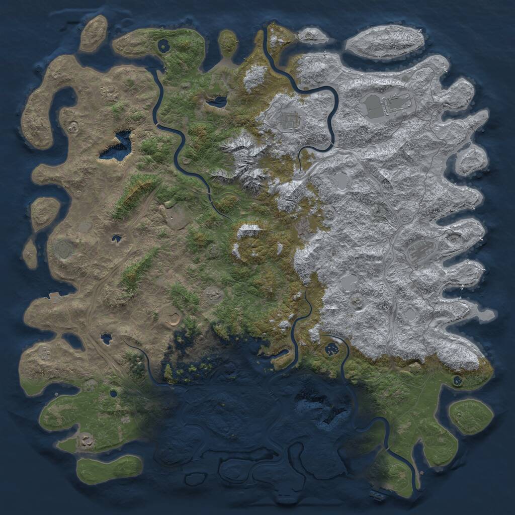 Rust Map: Procedural Map, Size: 6000, Seed: 194810, 17 Monuments