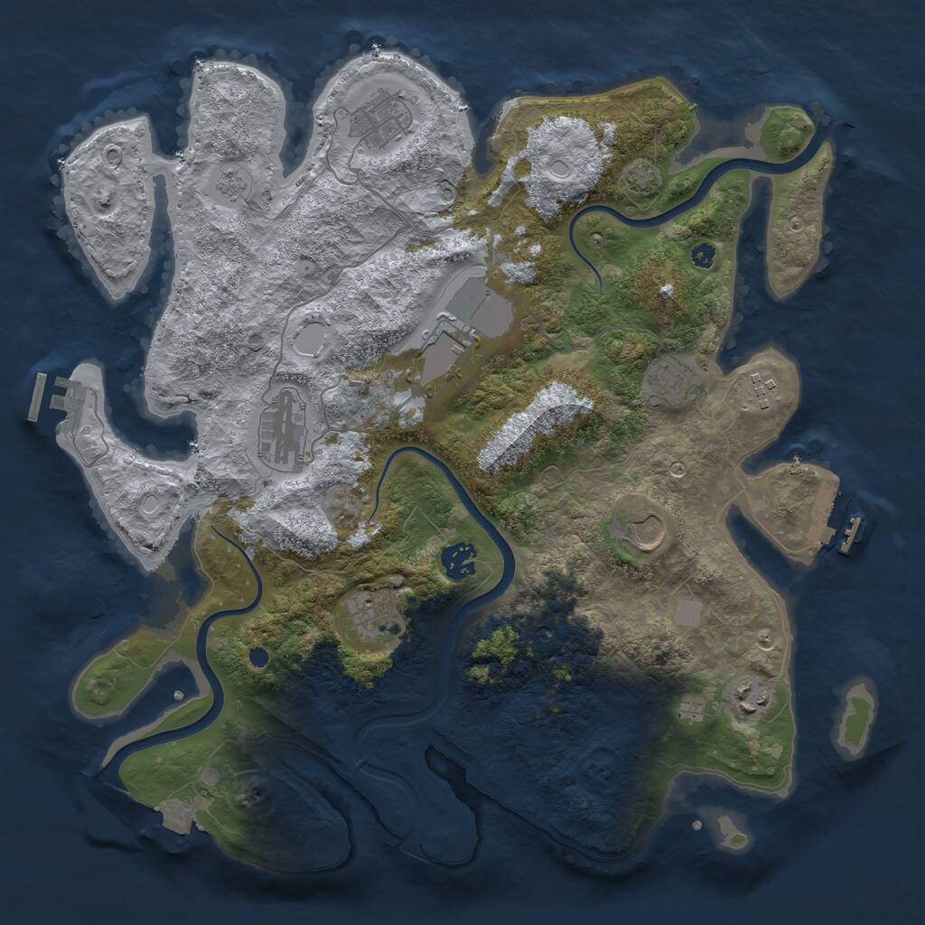 Rust Map: Procedural Map, Size: 3800, Seed: 290289, 15 Monuments