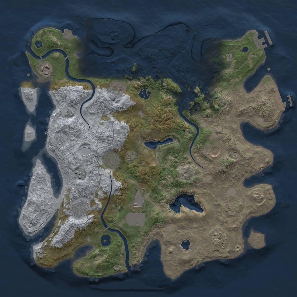 Rust Map: Procedural Map, Size: 4000, Seed: 5250, 15 Monuments