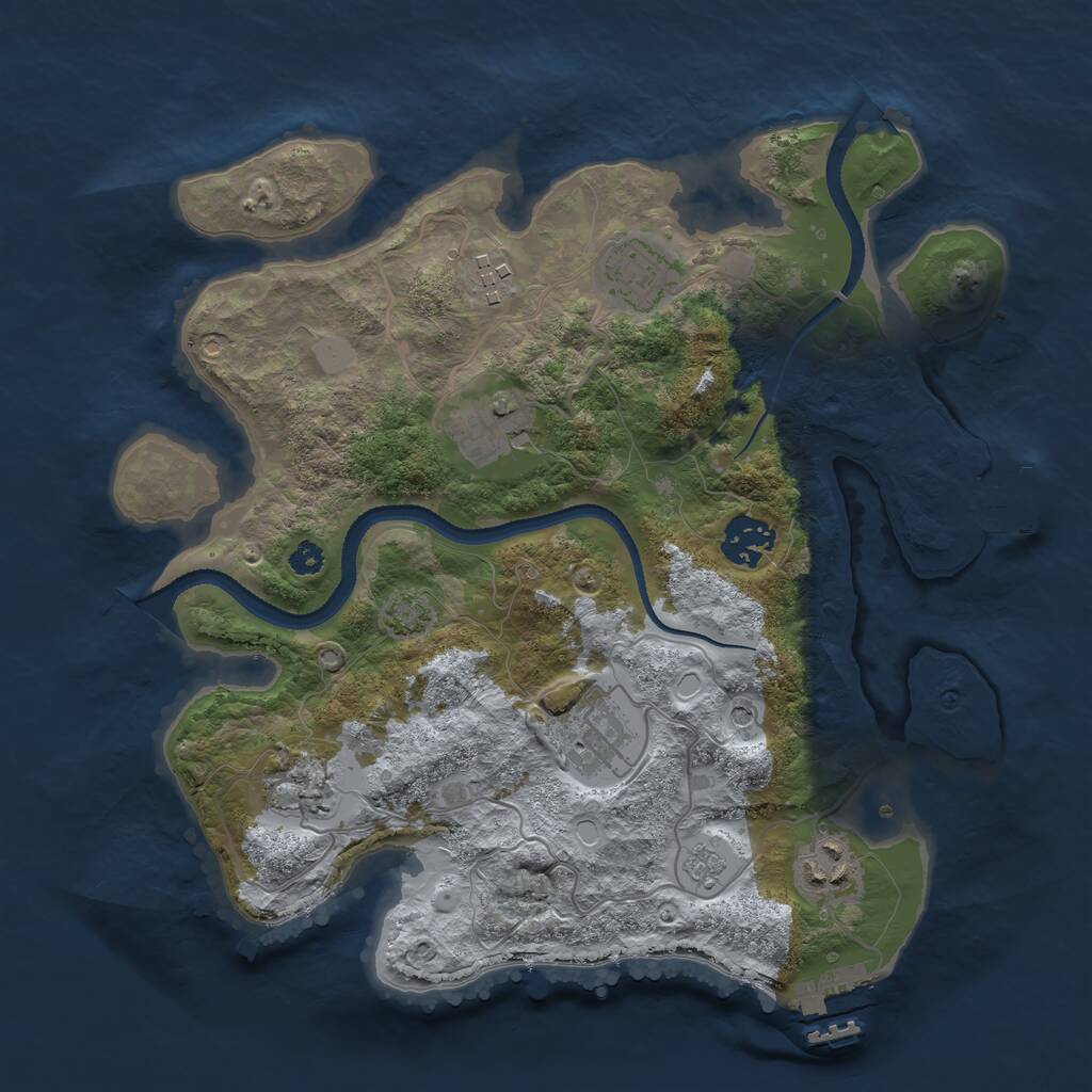 Rust Map: Procedural Map, Size: 3200, Seed: 385399706, 13 Monuments