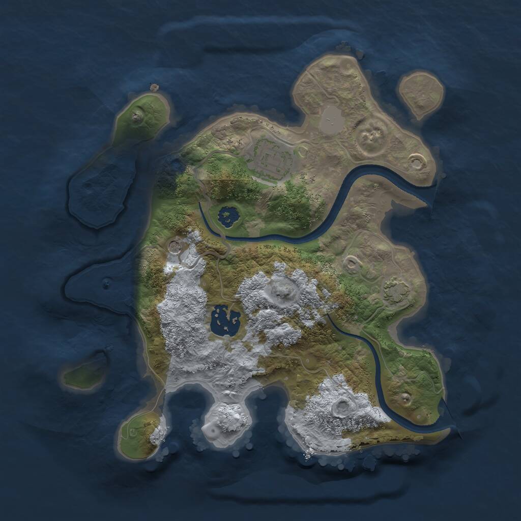 Rust Map: Procedural Map, Size: 2500, Seed: 707898629, 5 Monuments