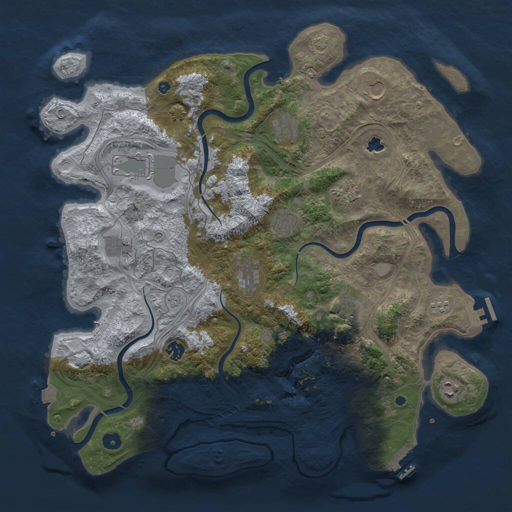 Rust Map: Procedural Map, Size: 4250, Seed: 1628532902, 17 Monuments