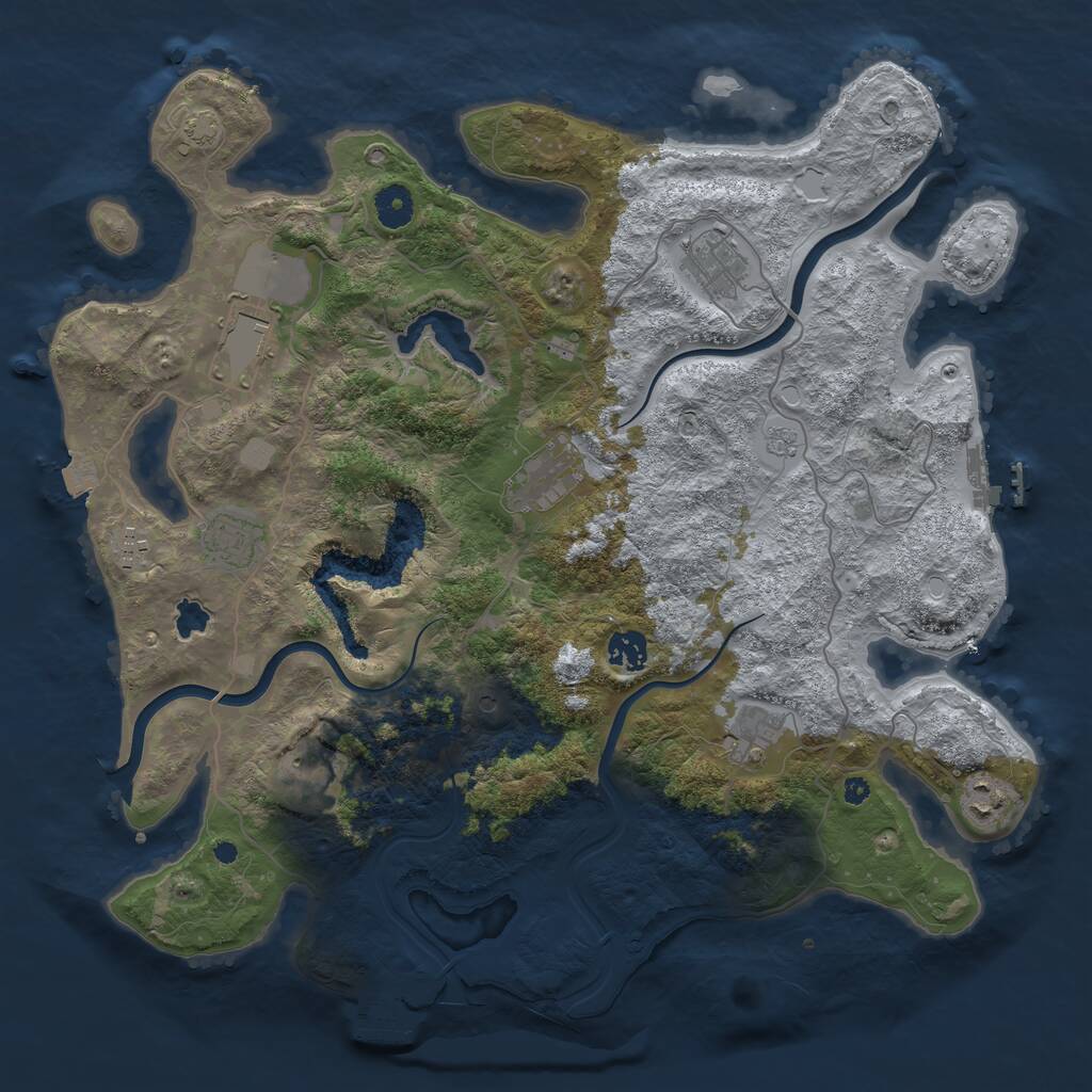 Rust Map: Procedural Map, Size: 4000, Seed: 825106608, 15 Monuments