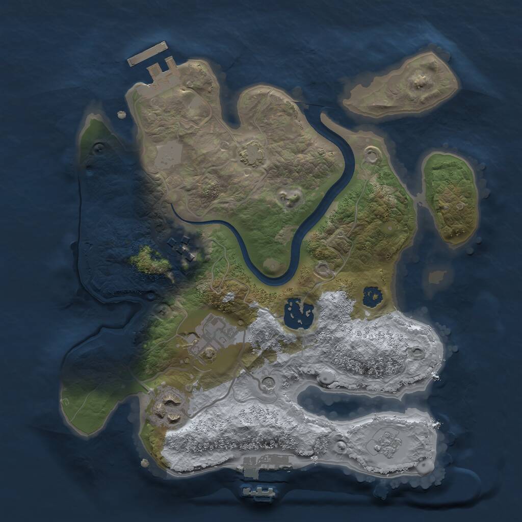 Rust Map: Procedural Map, Size: 2500, Seed: 4549, 10 Monuments