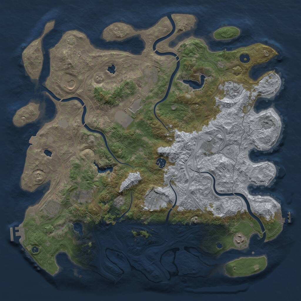 Rust Map: Procedural Map, Size: 4500, Seed: 1714140711, 17 Monuments