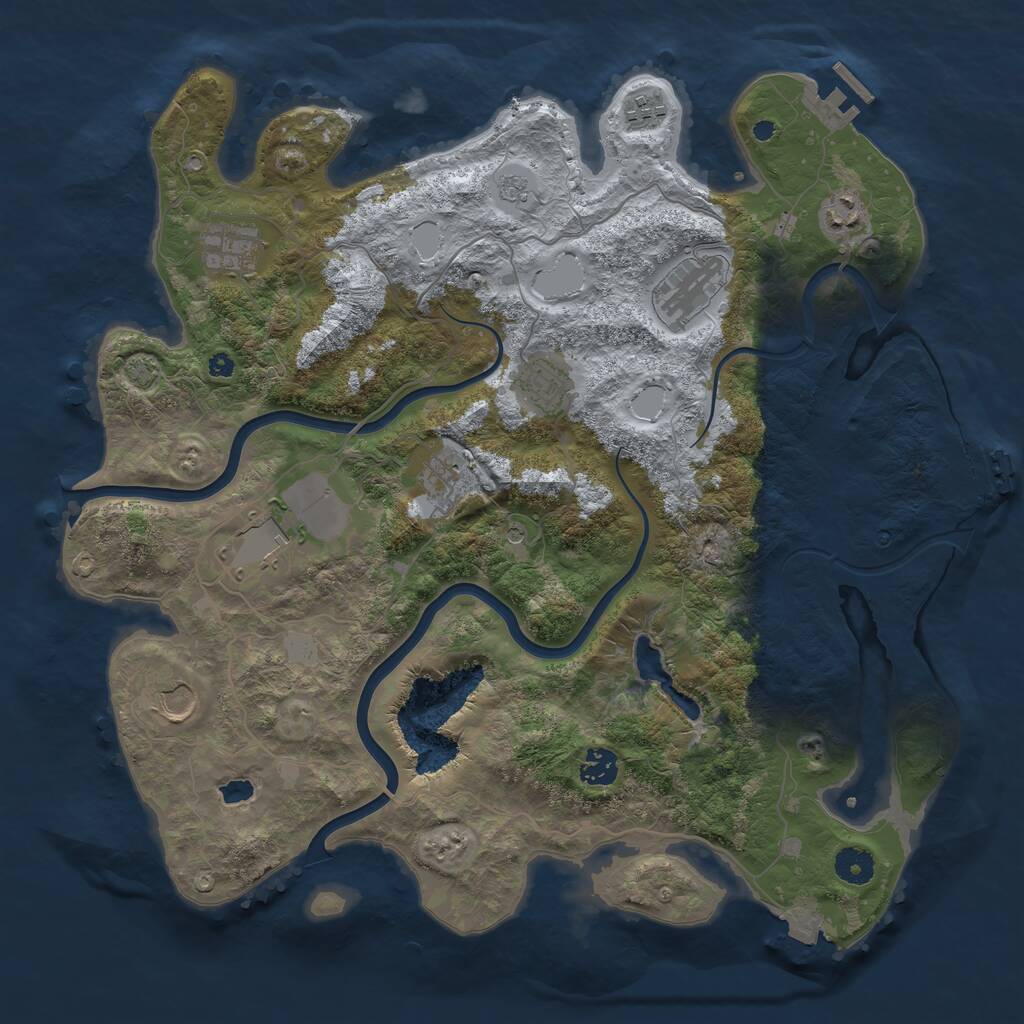 Rust Map: Procedural Map, Size: 4000, Seed: 2009454236, 15 Monuments