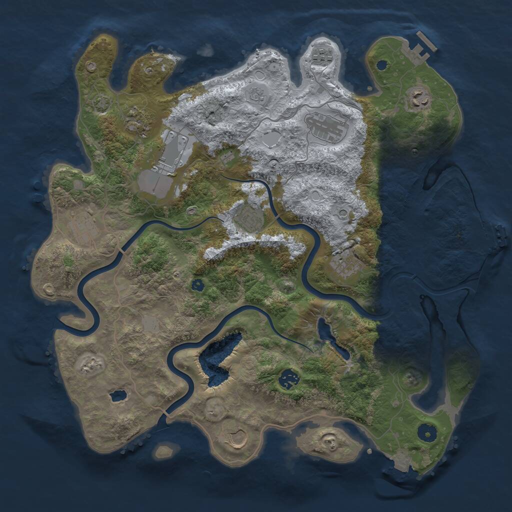 Rust Map: Procedural Map, Size: 4000, Seed: 2009454236, 16 Monuments