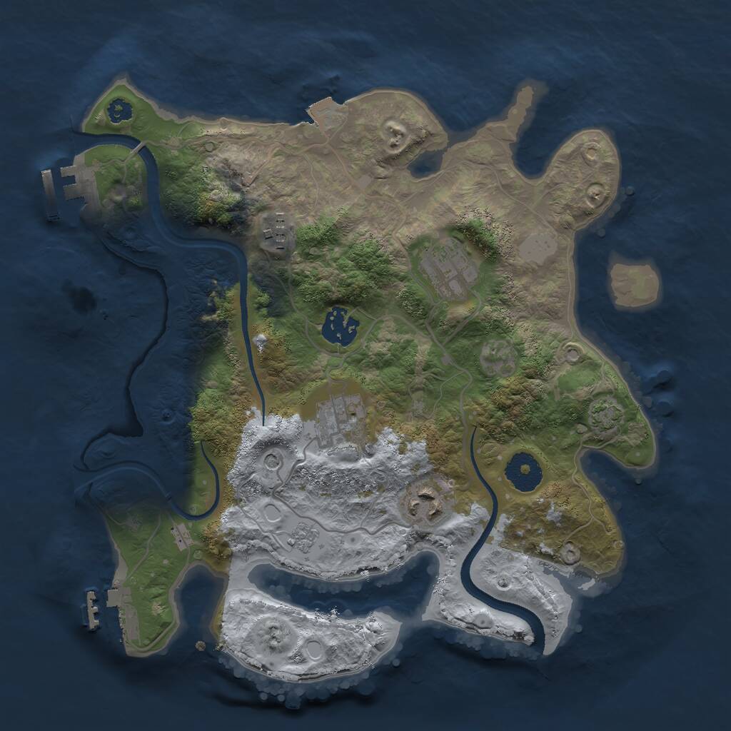 Rust Map: Procedural Map, Size: 3000, Seed: 50546, 11 Monuments