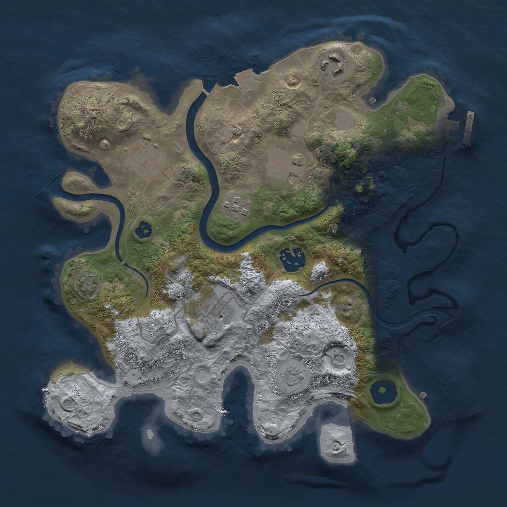 Rust Map: Procedural Map, Size: 3000, Seed: 557974240, 11 Monuments