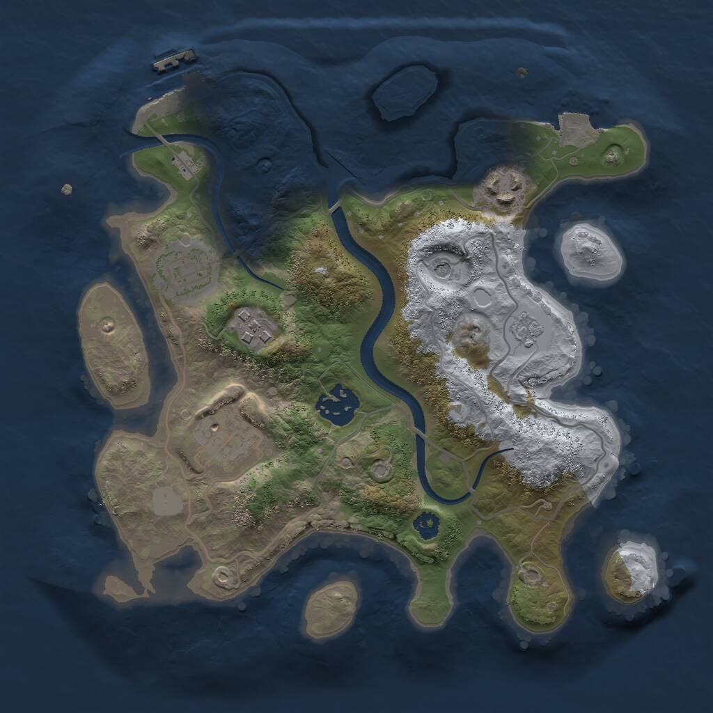 Rust Map: Procedural Map, Size: 2700, Seed: 29638, 9 Monuments