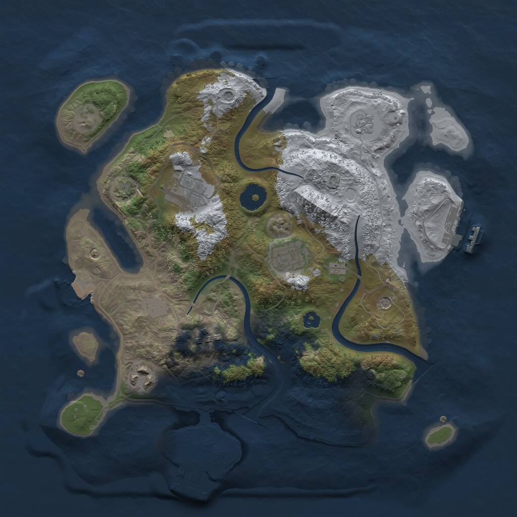 Rust Map: Procedural Map, Size: 3000, Seed: 3217, 10 Monuments