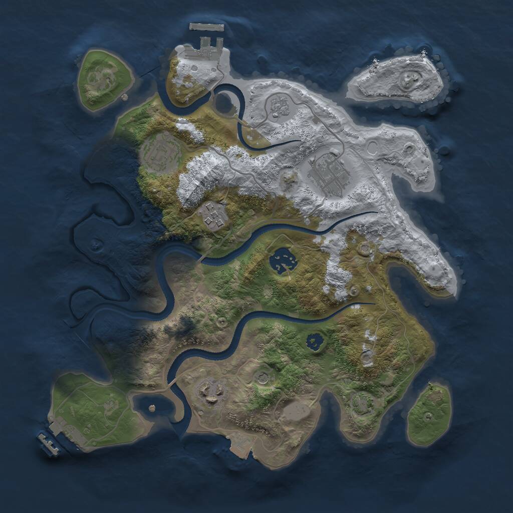 Rust Map: Procedural Map, Size: 3000, Seed: 82192, 11 Monuments