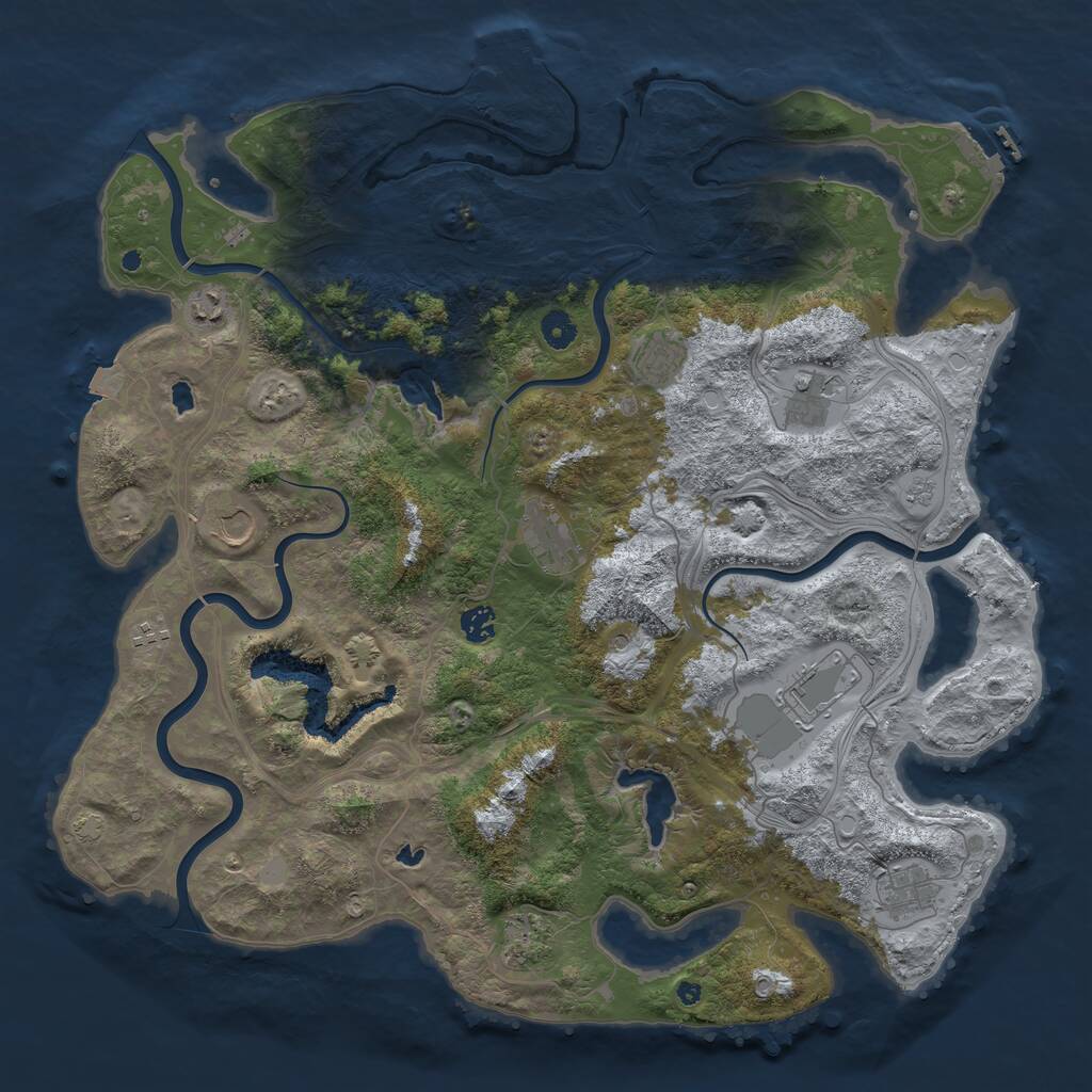 Rust Map: Procedural Map, Size: 4500, Seed: 175332954, 16 Monuments
