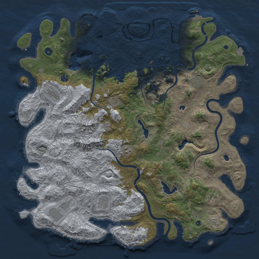Rust Map: Procedural Map, Size: 5000, Seed: 1550533677, 15 Monuments