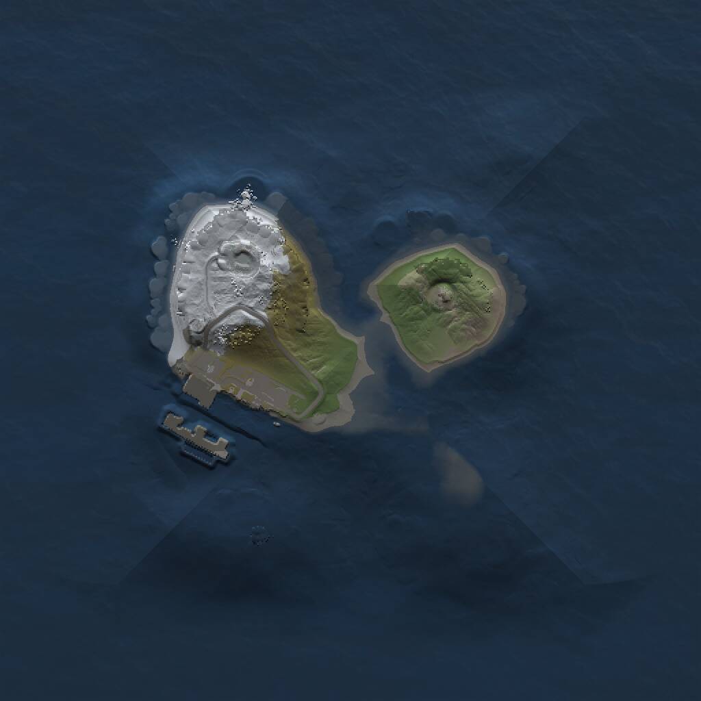 Rust Map: Procedural Map, Size: 1500, Seed: 32055, 2 Monuments