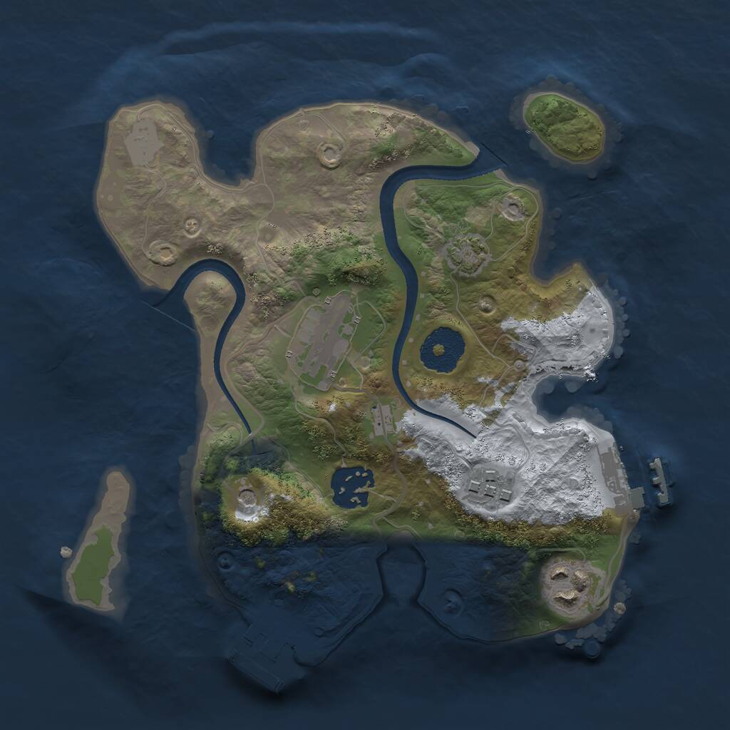 Rust Map: Procedural Map, Size: 2500, Seed: 436566, 9 Monuments