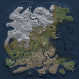 Thumbnail Rust Map: Procedural Map, Size: 4200, Seed: 14041992, 17 Monuments
