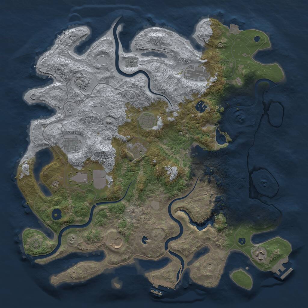Rust Map: Procedural Map, Size: 4200, Seed: 14041992, 17 Monuments