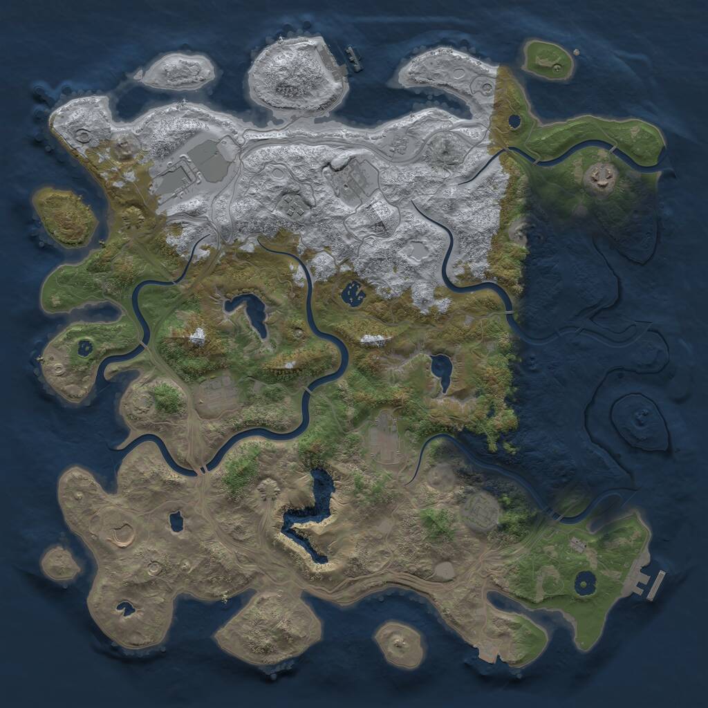Rust Map: Procedural Map, Size: 4500, Seed: 43561, 15 Monuments