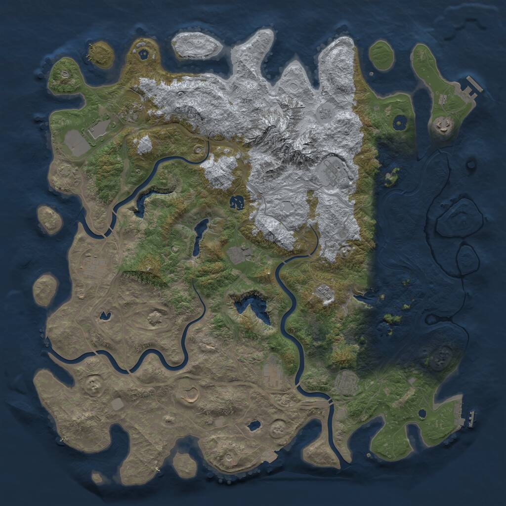 Rust Map: Procedural Map, Size: 5000, Seed: 1286292115, 17 Monuments