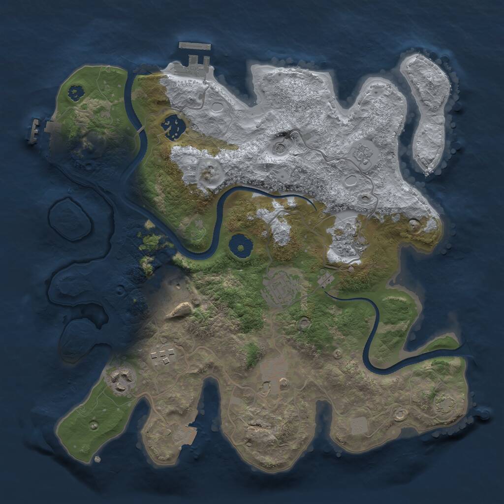 Rust Map: Procedural Map, Size: 3200, Seed: 257489, 13 Monuments