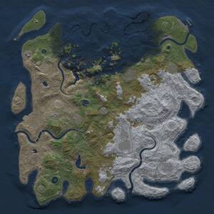 Thumbnail Rust Map: Procedural Map, Size: 4750, Seed: 808202504, 16 Monuments