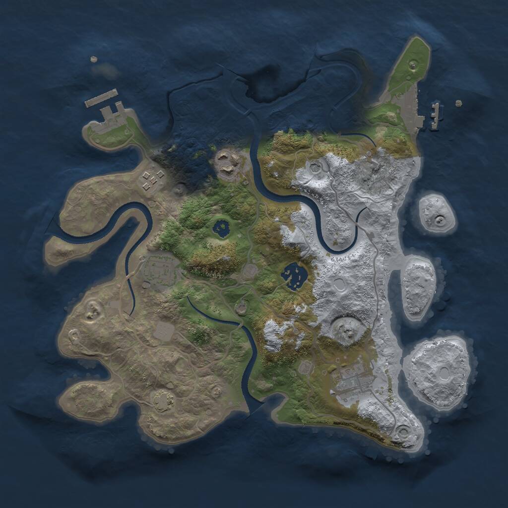 Rust Map: Procedural Map, Size: 3000, Seed: 618435485, 10 Monuments