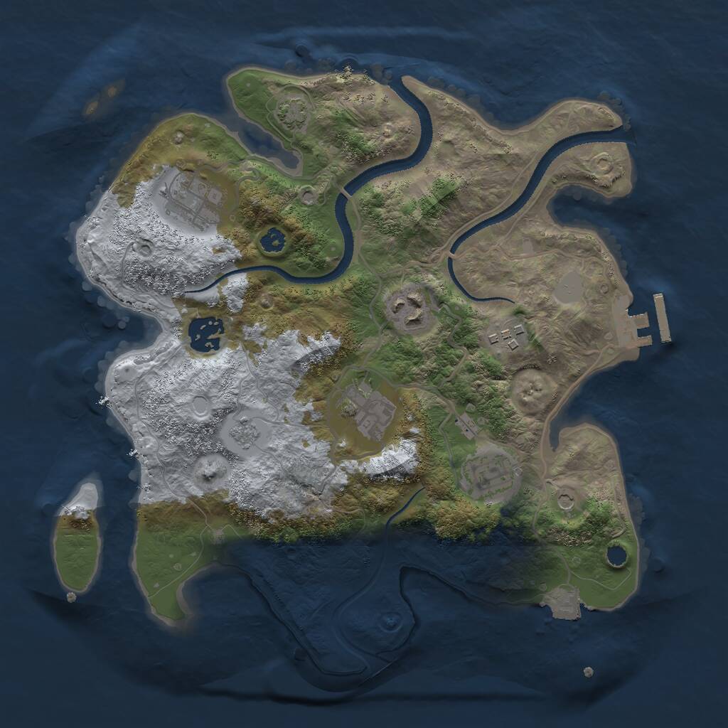Rust Map: Procedural Map, Size: 3000, Seed: 29879, 11 Monuments