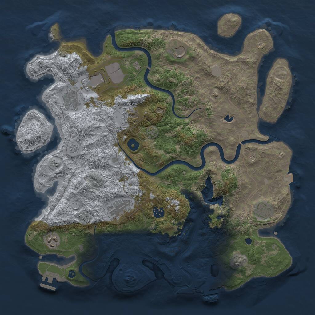 Rust Map: Procedural Map, Size: 4000, Seed: 14067, 15 Monuments
