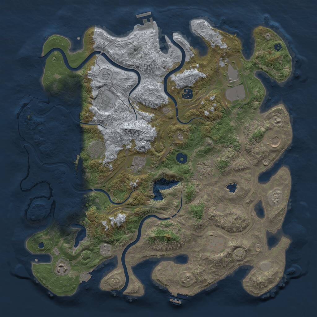 Rust Map: Procedural Map, Size: 4250, Seed: 518785012, 16 Monuments