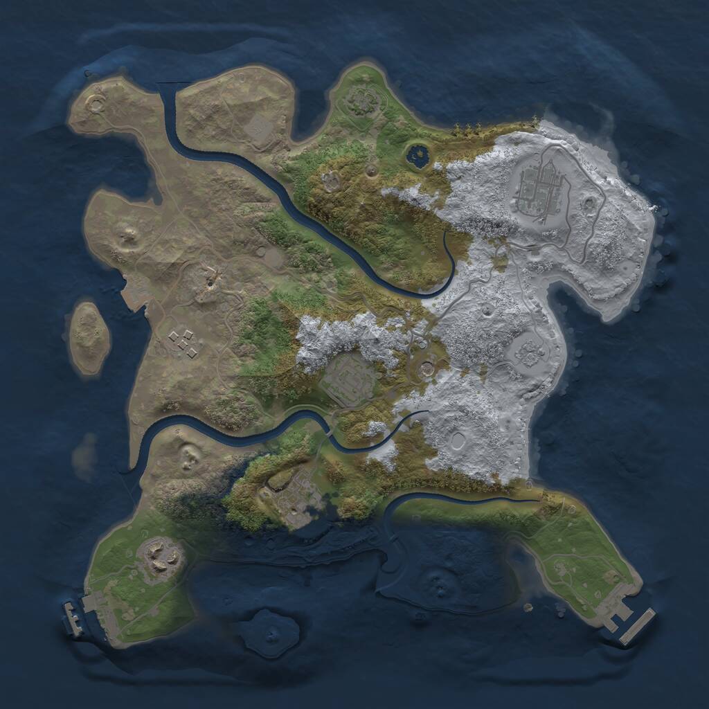 Rust Map: Procedural Map, Size: 3200, Seed: 479329, 11 Monuments
