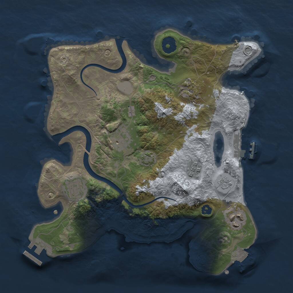 Rust Map: Procedural Map, Size: 2800, Seed: 24699, 10 Monuments