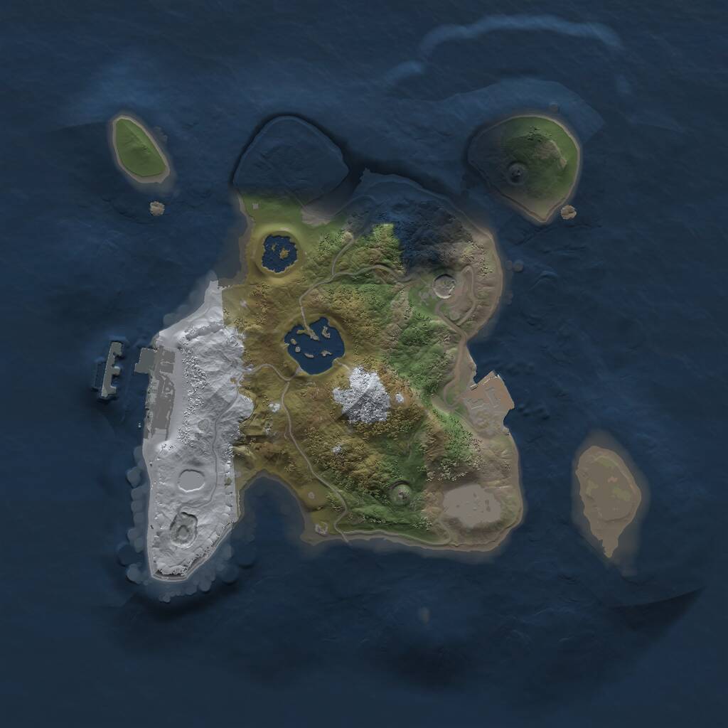 Rust Map: Procedural Map, Size: 2000, Seed: 34242, 4 Monuments