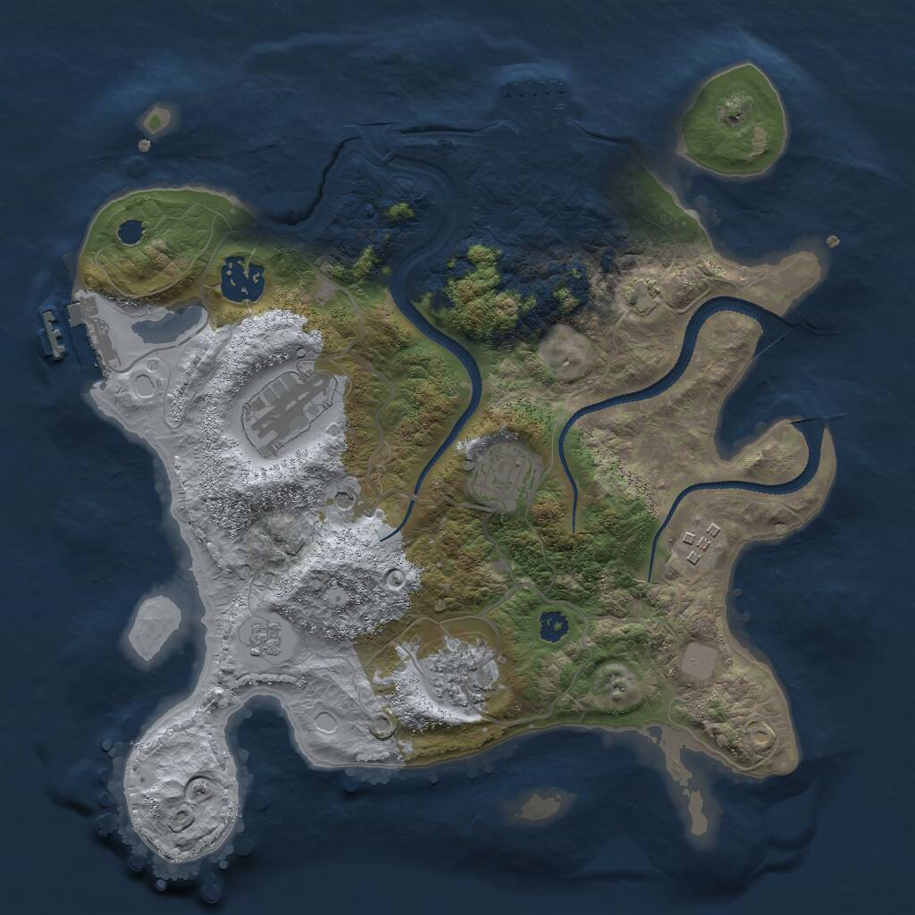 Rust Map: Procedural Map, Size: 3000, Seed: 328142213, 11 Monuments