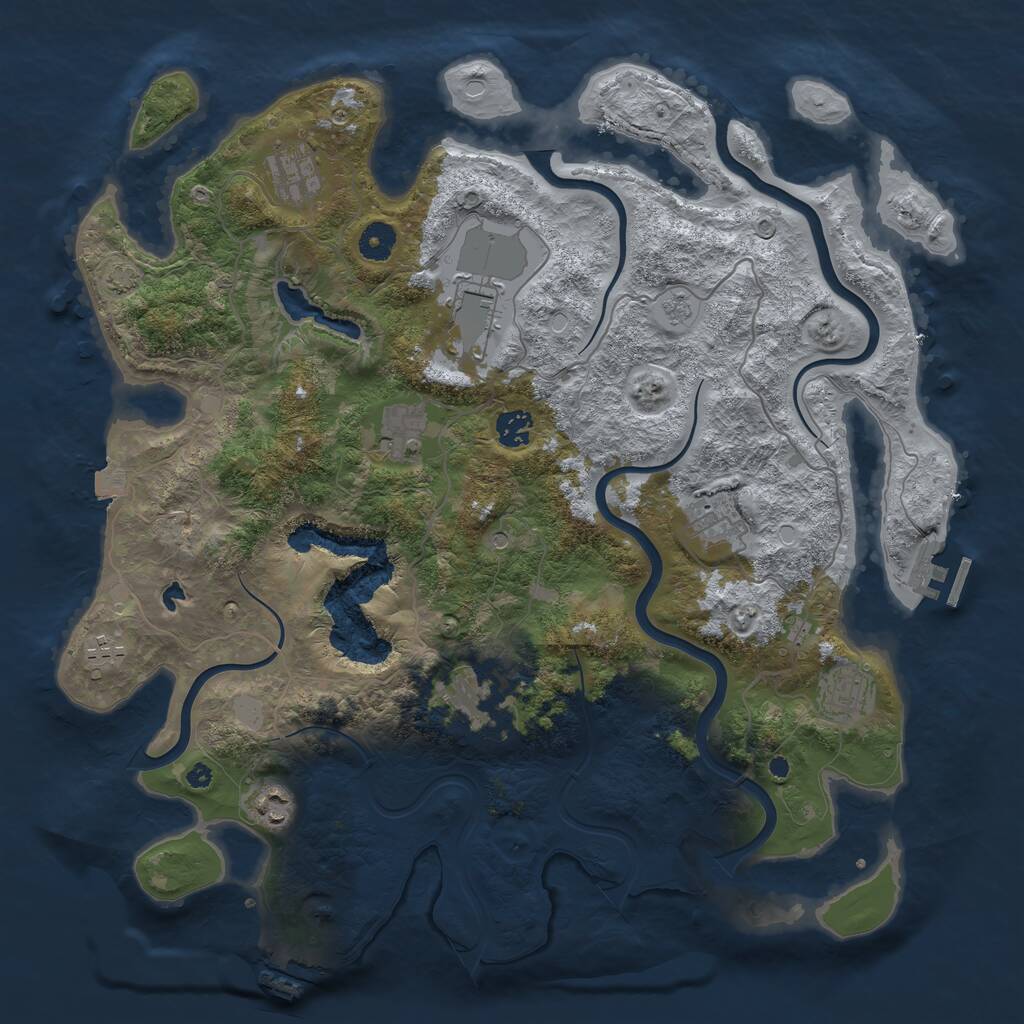 Rust Map: Procedural Map, Size: 4096, Seed: 1739611153, 15 Monuments