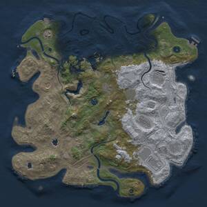 Thumbnail Rust Map: Procedural Map, Size: 4500, Seed: 998641515, 17 Monuments
