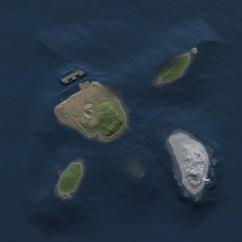 Rust Map: Procedural Map, Size: 1600, Seed: 4896, 2 Monuments