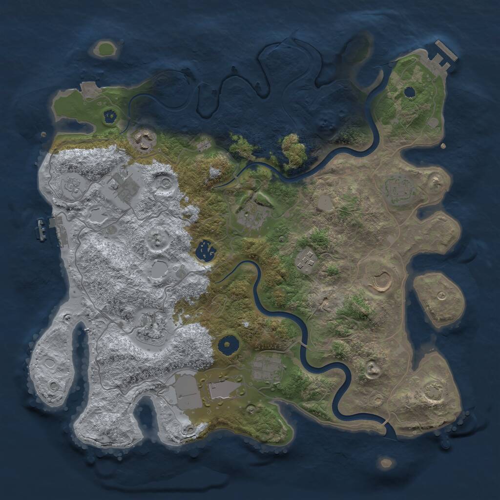 Rust Map: Procedural Map, Size: 3750, Seed: 1749481, 16 Monuments