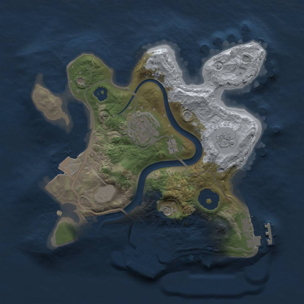 Rust Map: Procedural Map, Size: 2200, Seed: 38271, 6 Monuments