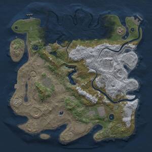 Thumbnail Rust Map: Procedural Map, Size: 4000, Seed: 329296915, 16 Monuments