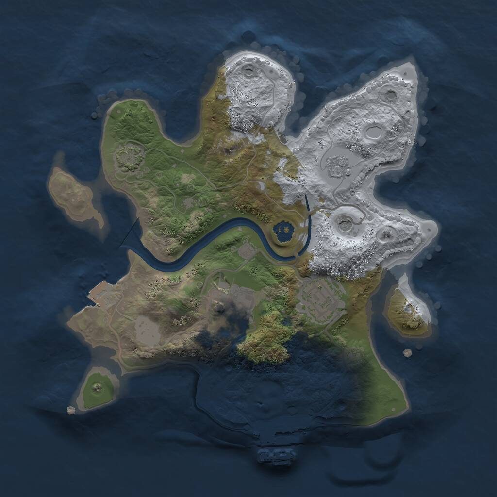 Rust Map: Procedural Map, Size: 2400, Seed: 38271, 7 Monuments