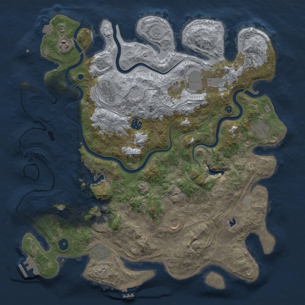 Rust Map: Procedural Map, Size: 4250, Seed: 686659516, 16 Monuments