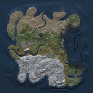 Thumbnail Rust Map: Procedural Map, Size: 3500, Seed: 1458606889, 14 Monuments