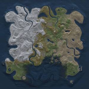 Thumbnail Rust Map: Procedural Map, Size: 4500, Seed: 981155288, 17 Monuments