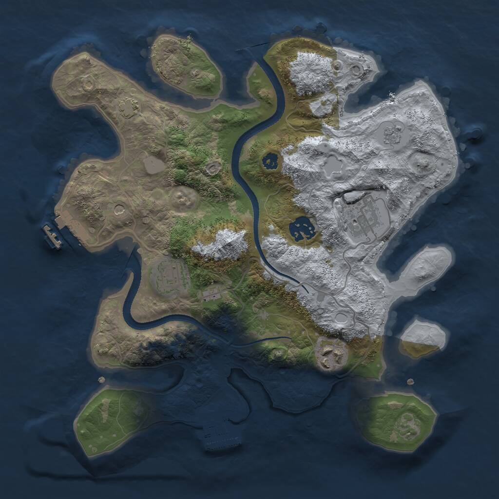 Rust Map: Procedural Map, Size: 3000, Seed: 2095989492, 10 Monuments