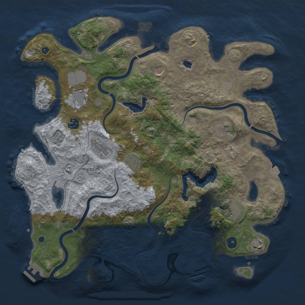 Rust Map: Procedural Map, Size: 4200, Seed: 19686, 15 Monuments