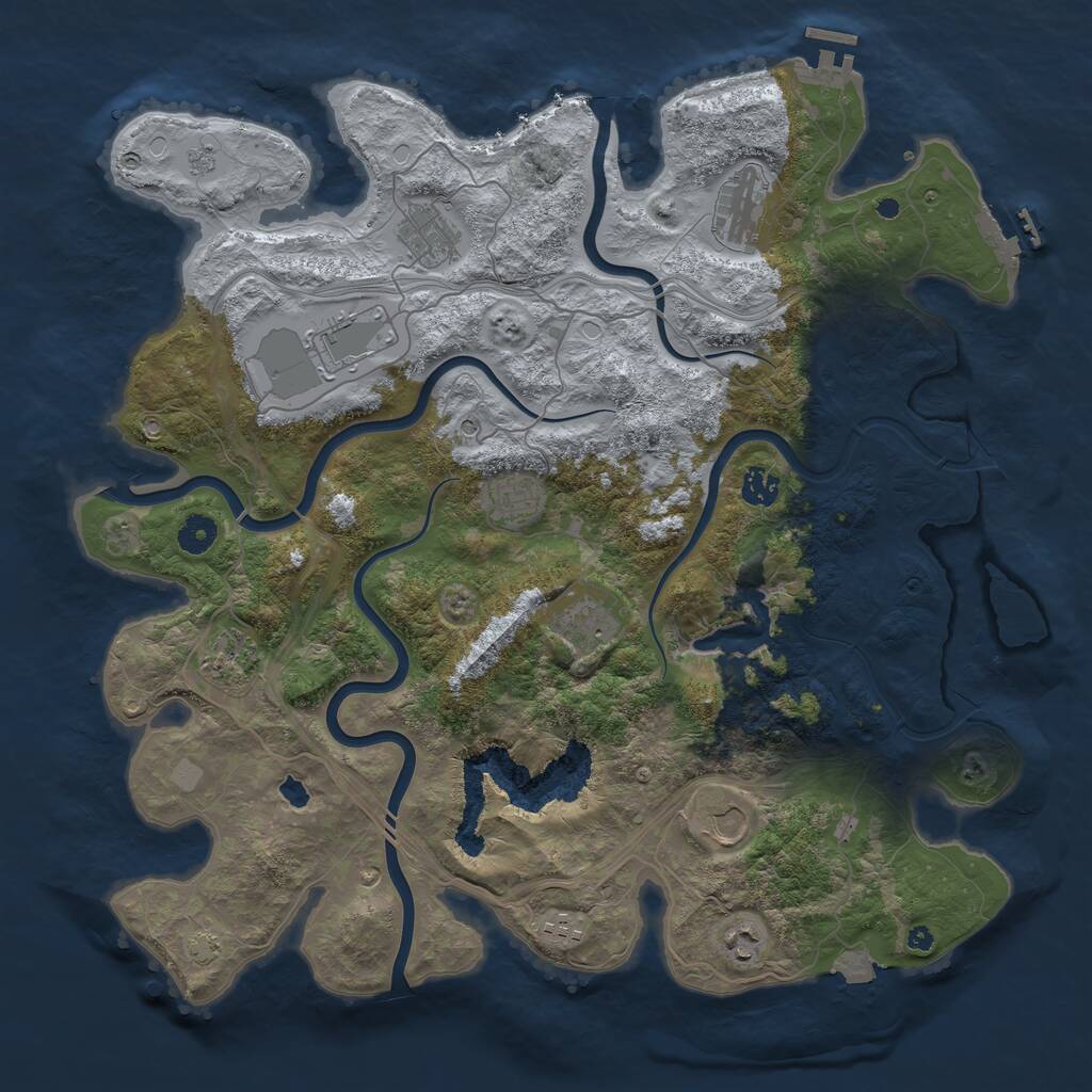 Rust Map: Procedural Map, Size: 4250, Seed: 644552019, 16 Monuments