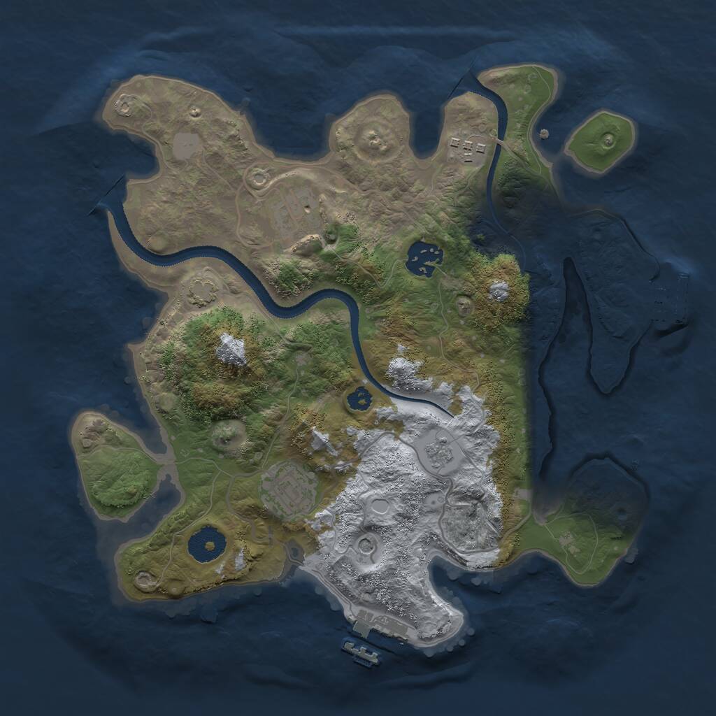Rust Map: Procedural Map, Size: 3000, Seed: 254851380, 10 Monuments