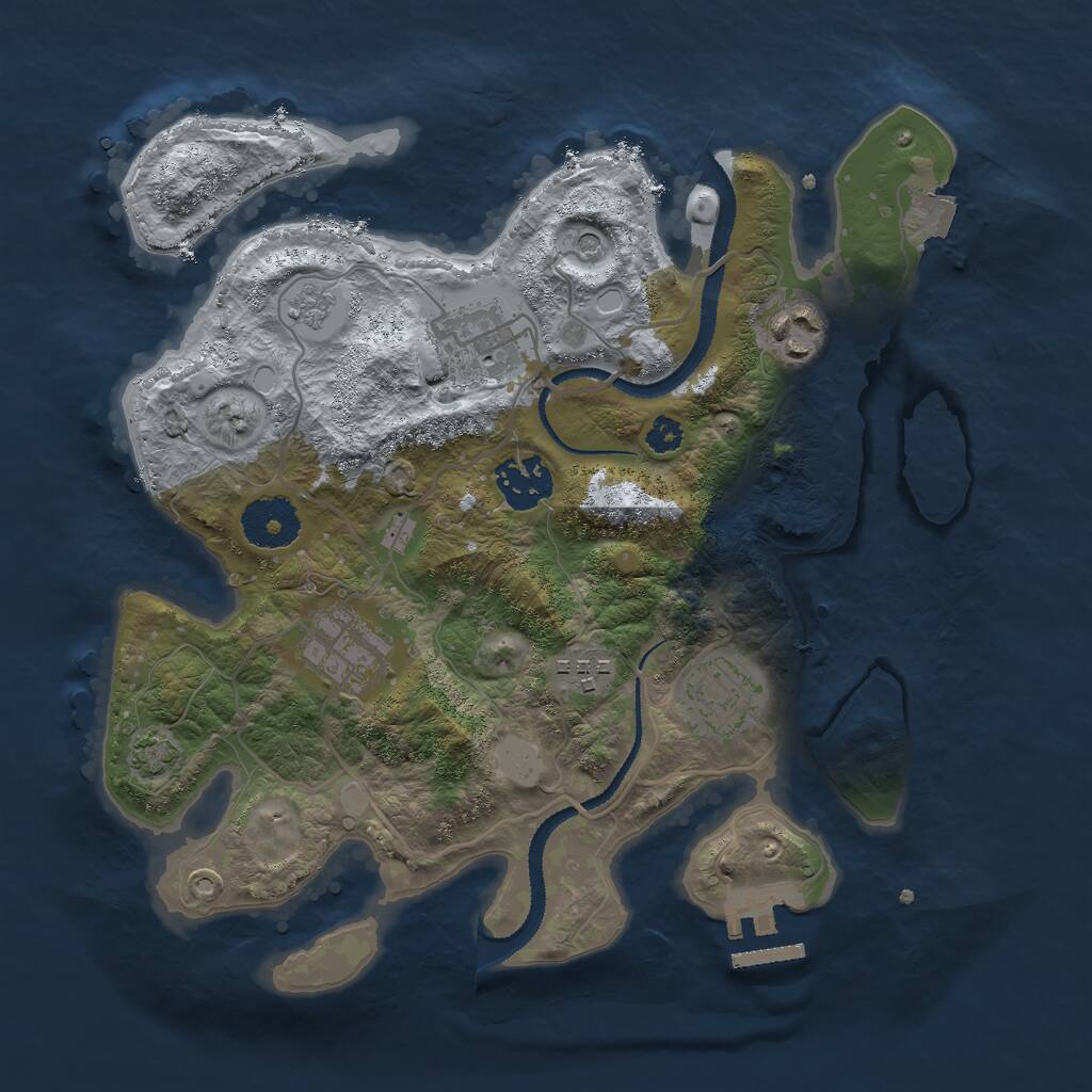 Rust Map: Procedural Map, Size: 3000, Seed: 905072317, 11 Monuments
