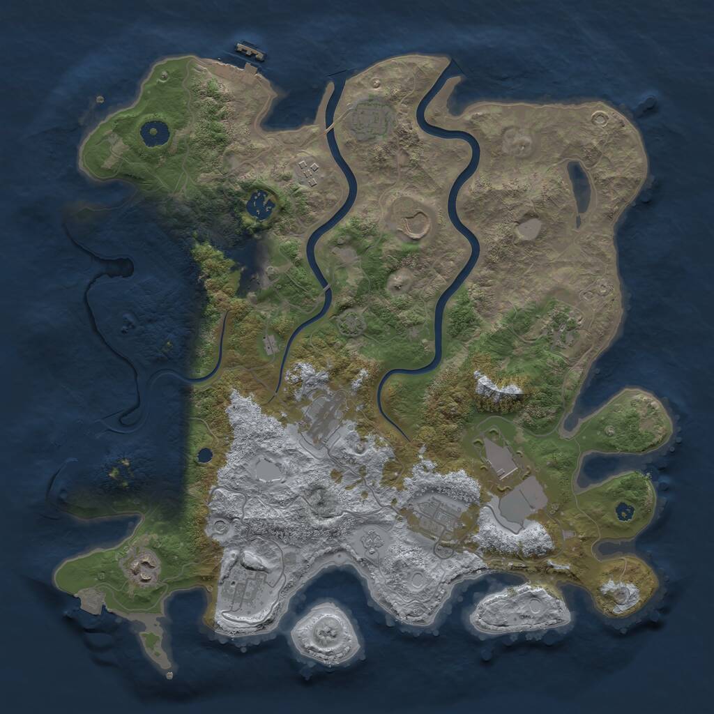 Rust Map: Procedural Map, Size: 3900, Seed: 1754870488, 17 Monuments